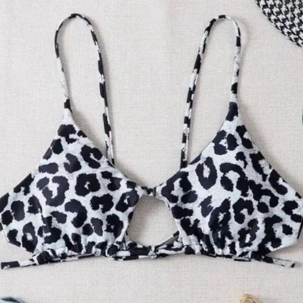 Shein Leopard Bikini Top || Small EUC